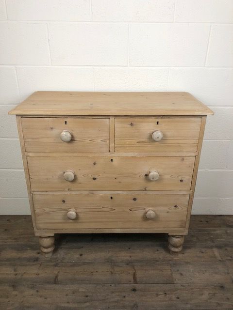 fig 1. Small Antique Pine Chest of Drawers