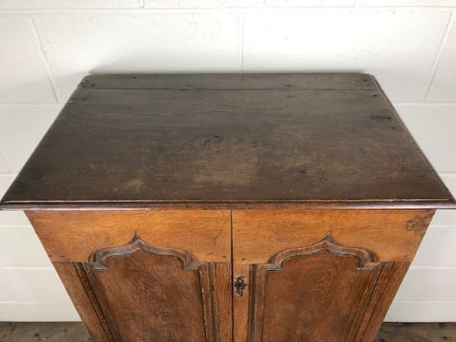 fig 1. Small Antique Welsh Oak Linen Press Style Cupboard