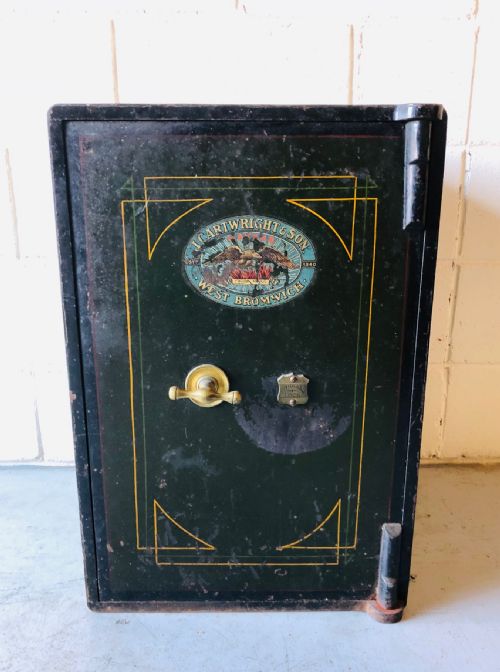 Antique Victorian Cast Iron Safe with Working Lock & Key