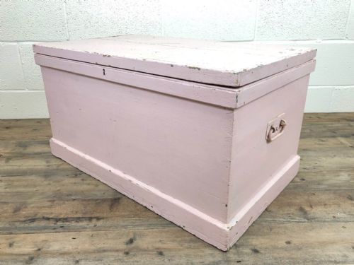 Victorian Pink Painted Pine Storage Chest