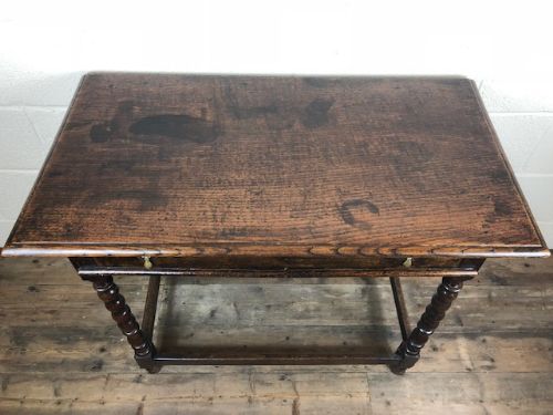 fig 2. Antique 18th Century Oak Barley Twist Side Table