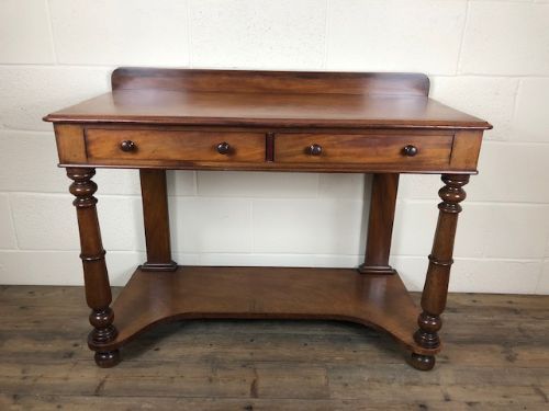 Victorian Two Drawer Mahogany Table with Under Shelf