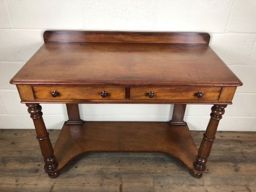 fig 1. Victorian Two Drawer Mahogany Table with Under Shelf