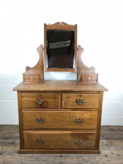 Antique Satinwood Dressing Table with Drawers