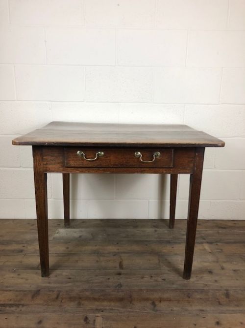 Small Antique 18th Century Oak Single Drawer Table
