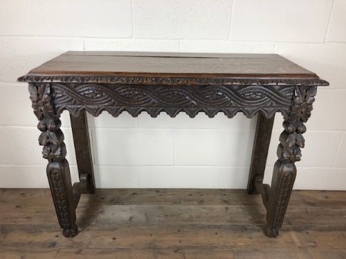 fig 1. Heavily Carved Victorian Oak Console Table