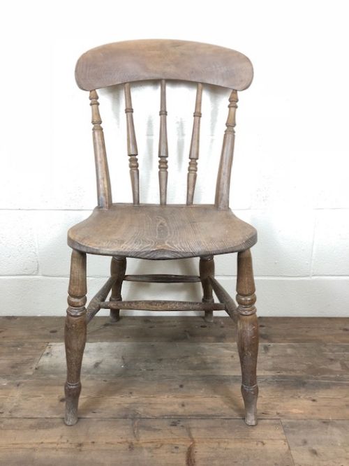 fig 1. 19th Century Ash and Elm Spindle Back Farmhouse Kitchen Chair