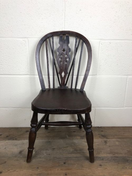 Antique Ash and Elm Child’s Wheelback Chair
