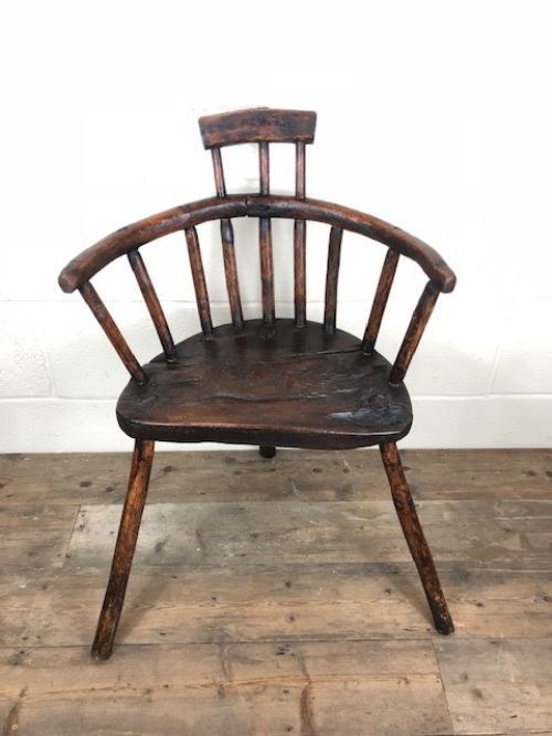 fig 1. Small Primitive Elm Welsh Stick Chair
