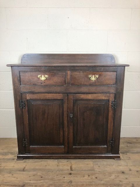 19th Century Oak Two Door Cupboard with Drawers