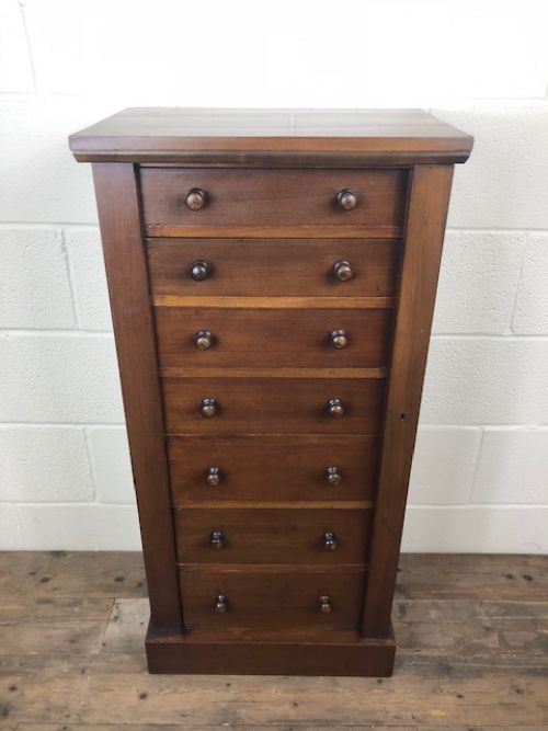fig 1. 19th Century Victorian Mahogany Wellington Chest of Drawers