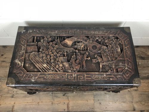 fig 2. Carved Chinese Camphor Wood Chest