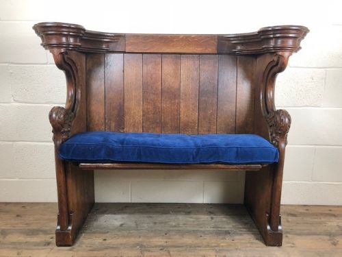 Victorian Gothic Revival Oak Church Pew