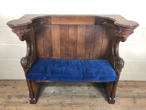 fig 1. Victorian Gothic Revival Oak Church Pew