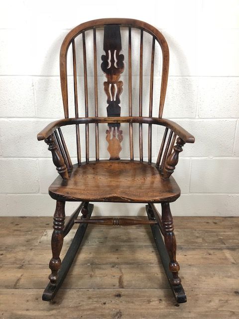 19th Century Ash and Elm Country Rocking Chair