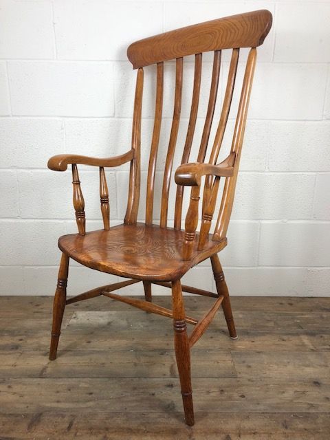 19th Century Beech and Elm Slat Back Windsor Armchair