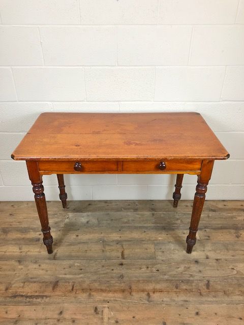fig 1. Late Victorian Mahogany Two Drawer Table