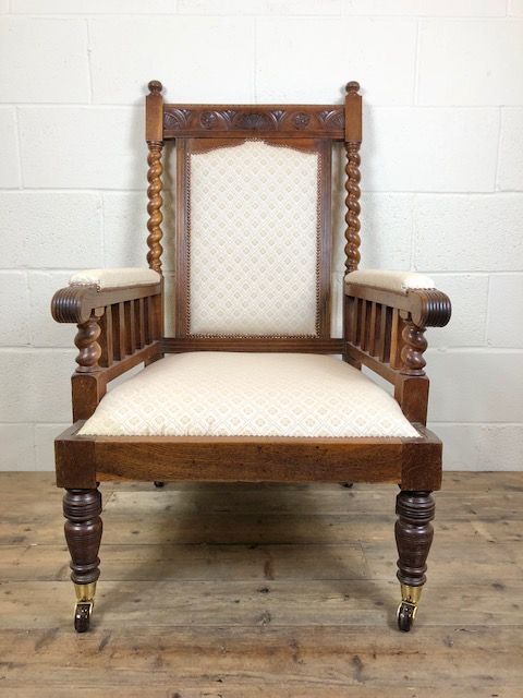 fig 1. Large Late Victorian Upholstered Armchair