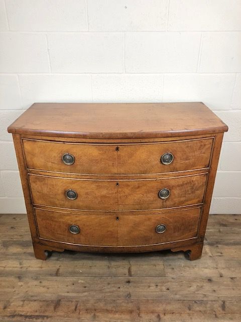 fig 1. 19th Century Mahogany Bow Front Chest of Drawers