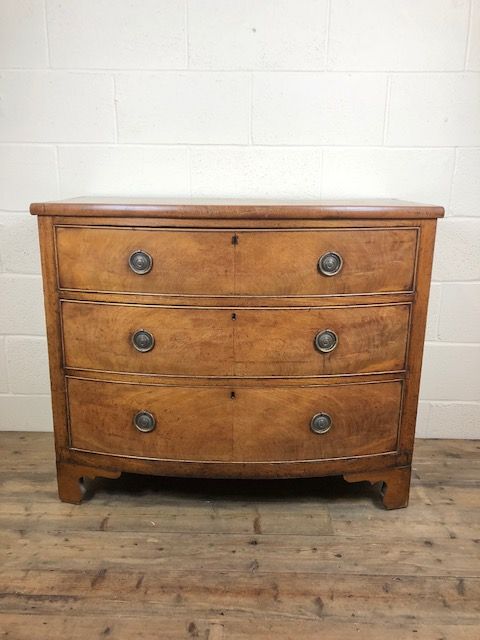 19th Century Mahogany Bow Front Chest of Drawers