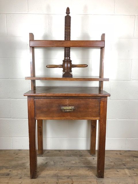 19th Century Wooden Book Press on Stand