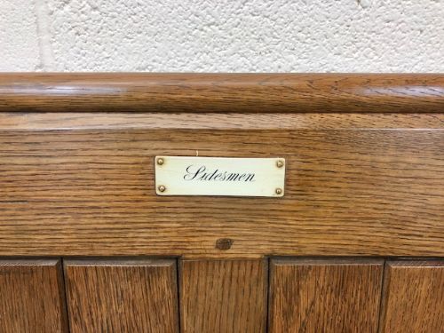 fig 1. Solid Oak St Elvan’s Church Sidesmen Pew