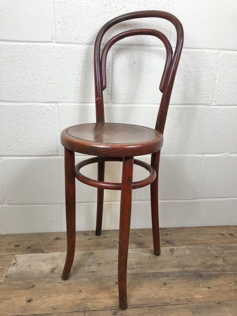 Small Red Bentwood Chair with Authentic Red Paint