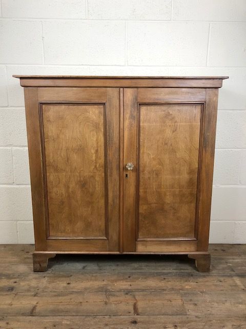Antique Stained Pine Two Door Cupboard