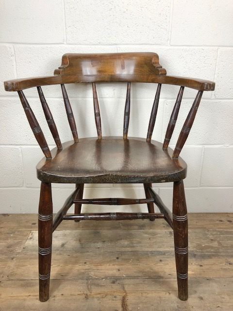 Antique Ash and Elm Captain’s Chair