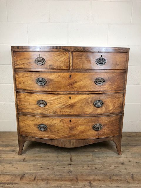 Antique Mahogany Bow Front Chest of Drawers