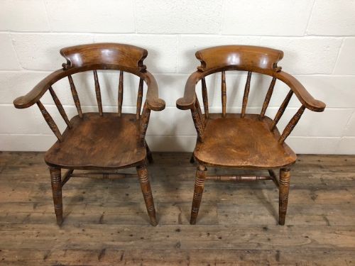 fig 2. Pair of Antique 19th Century Ash and Elm Smoker’s Bow Chairs