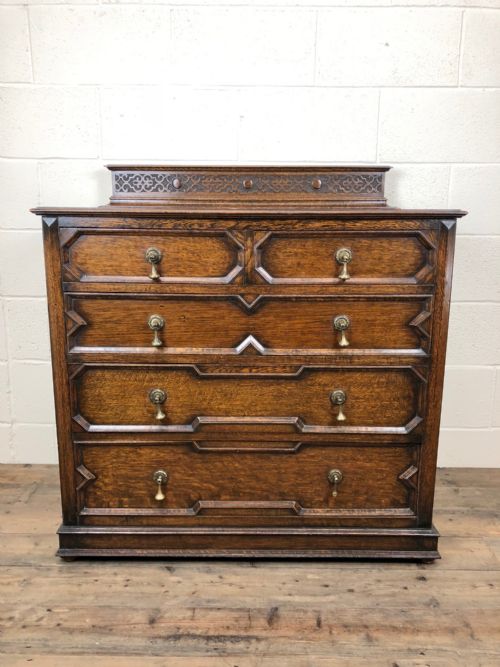 Early 20th Century Jacobean Style Oak Chest of Drawers