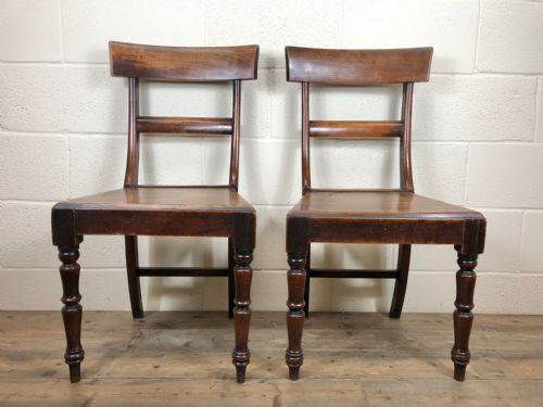 fig 1. Pair of 19th Century Mahogany Bar Back Farmhouse Chairs