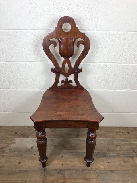 Decorative Victorian Mahogany Hall Chair