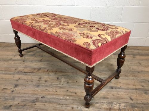 Large Antique Upholstered Window Seat
