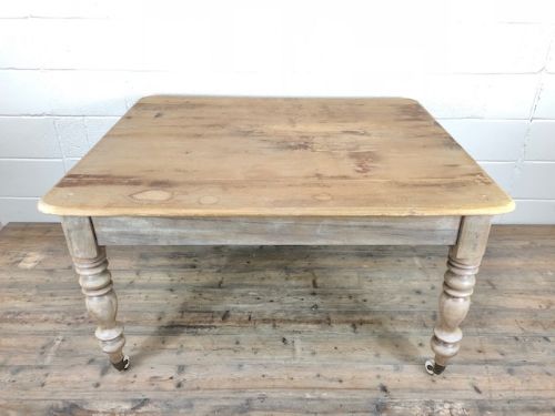 fig 1. Late 19th Century Victorian Pine Farmhouse Kitchen Table