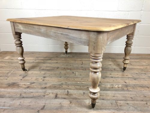 Late 19th Century Victorian Pine Farmhouse Kitchen Table