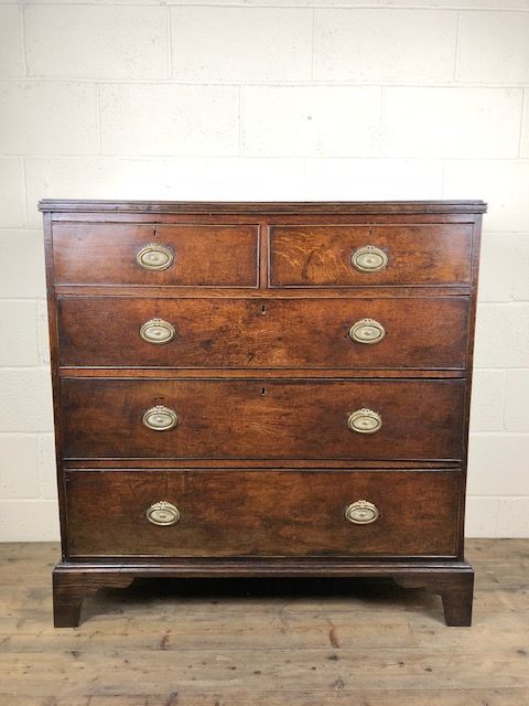 Early 19th Century Oak Straight Fronted Chest of Drawers