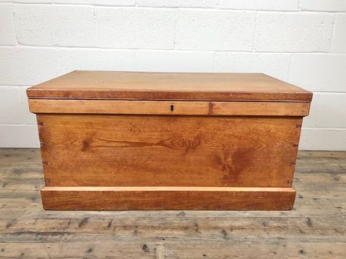 Large Antique Pine Trunk or Blanket Box
