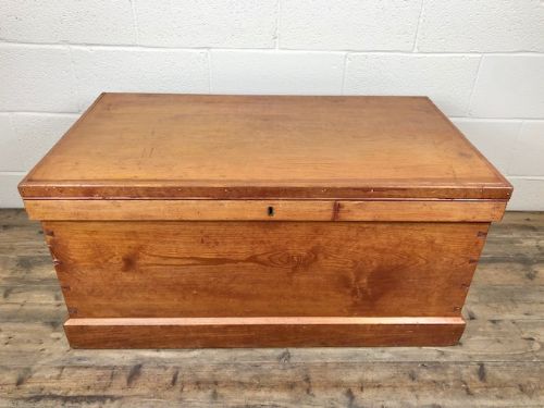 fig 1. Large Antique Pine Trunk or Blanket Box