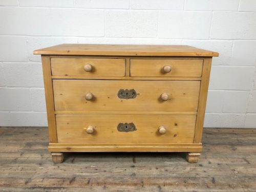 Antique Pine Deep Chest of Drawers