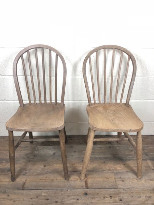 fig 1. Pair of Antique Ash and Elm Hoop Back Chairs