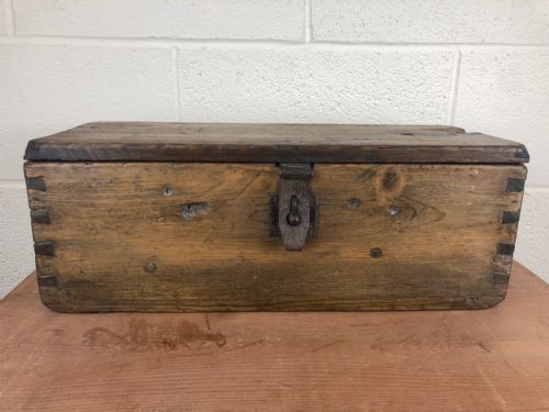 Small Antique Wooden Deed Box