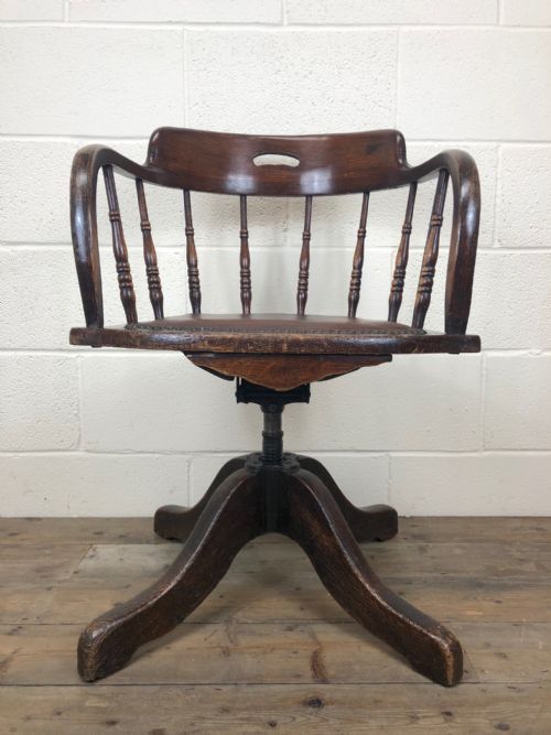 fig 1. Early 20th Century Office Swivel Desk Chair