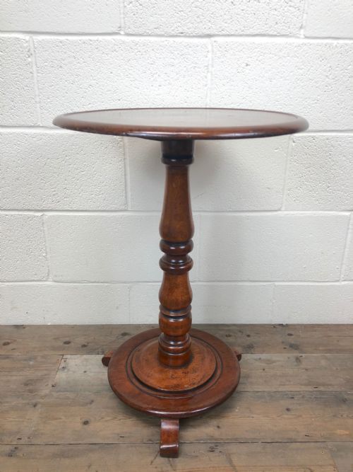 Victorian Mahogany Wine Table on Turned Pedestal Base