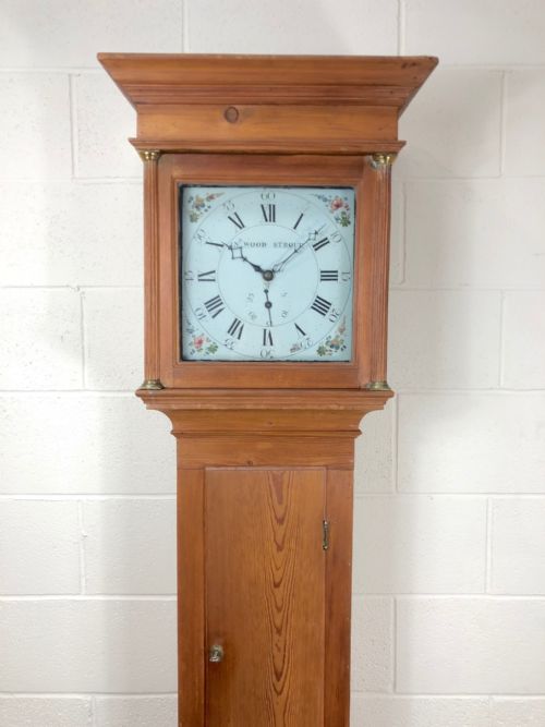 fig 1. Antique Pine Grandfather Long Case Clock