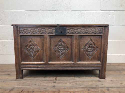 17th Century Carved Oak Coffer