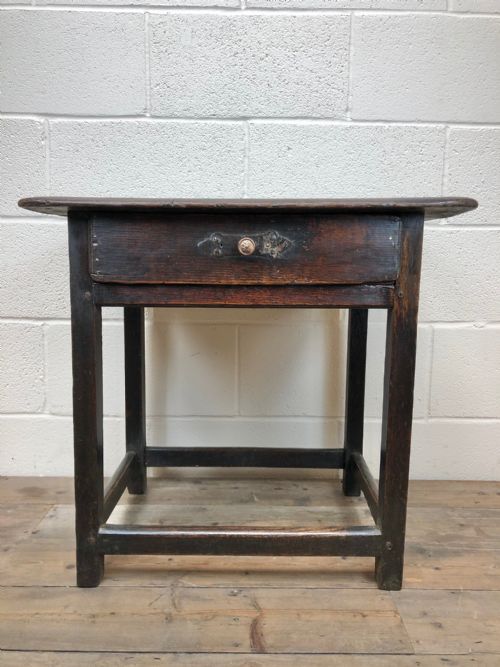 17th Century Oak Side Table with Drawer
