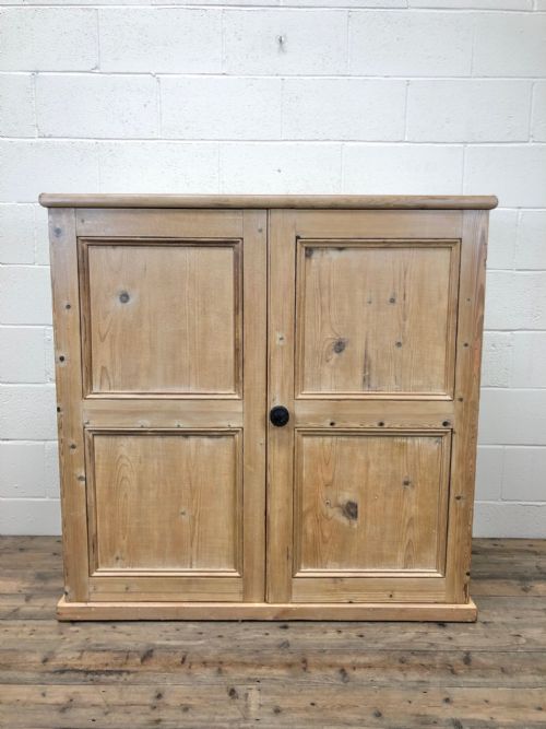 Large Two Door Antique Pine Housekeeper’s Cupboard