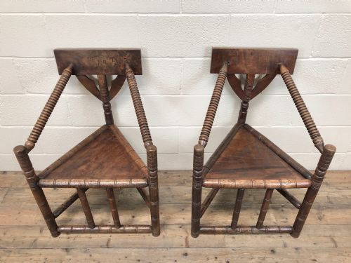 fig 2. Pair of Unusual 19th Century Victorian Turner’s Chairs, Corner Chairs or Armchairs